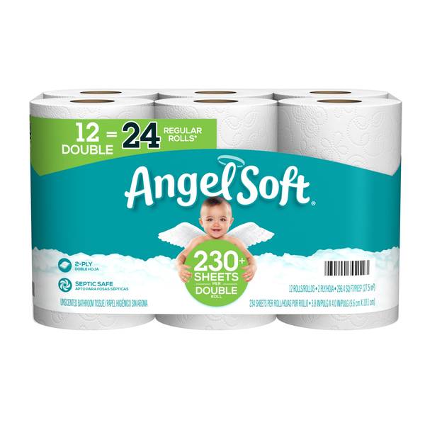 Angel Soft 12 Mega Rolls Toilet Paper - 79211 | Blain's Farm & Fleet