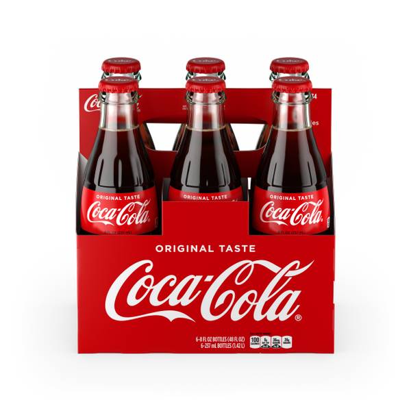 CocaCola 6 Pack Christmas Collector's Glass Bottle 6650/103172