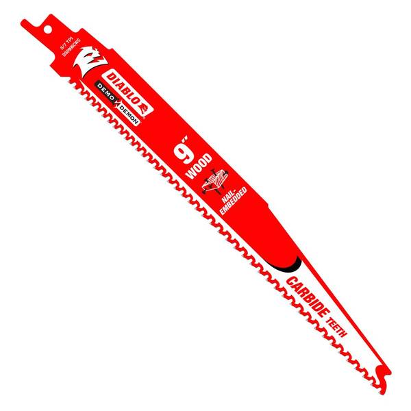 Photo of 9" 5/7TPI Demo Demon Carbide Teeth Reciprocating Saw Blade for Nail-Embedded Wood