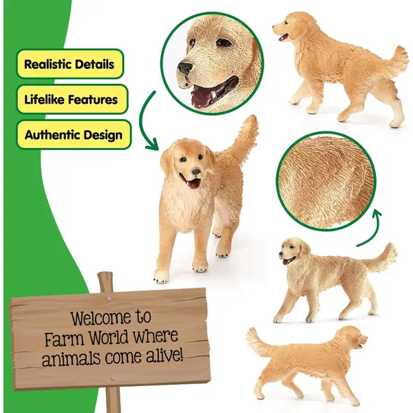 Compra SCHLEICH Farm World Golden Retriever Perro Cachorro Figura de Juguete, 3 a 8 años (16396) al por mayor