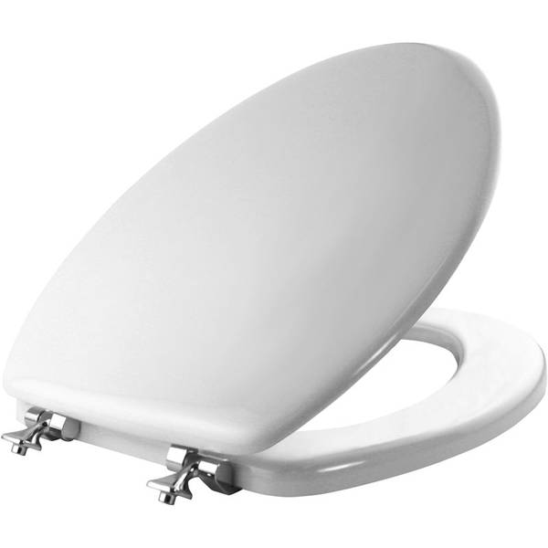 Mayfair Elongated Molded Wood Toilet Seat With Chrome Hinge 144cp 000