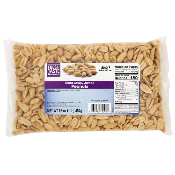 Blain's Farm & Fleet 16oz Extra Crispy Jumbo Peanuts 699041 Blain's