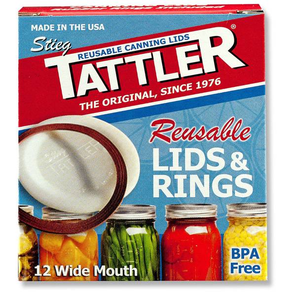 Tattler Reusable Canning Lids and Rings, Wide Mouth 10201 Blain's Farm & Fleet