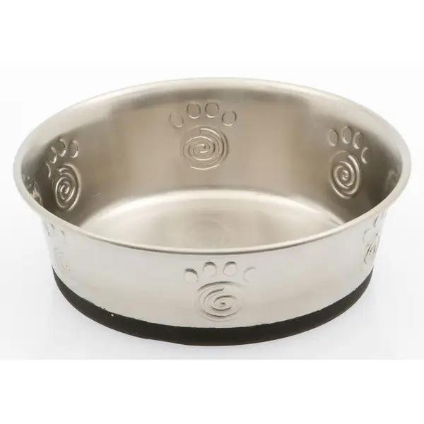 OUTWARD HOUND Stainless Steel Fun Slow Feeder Dog Bowl, 2 cup, Silver 