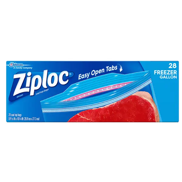  Ziploc HALF GALLON FREEZER Bags, Original Versaion Ziploc  Slider Freezer Gallon Smart Zip Bags