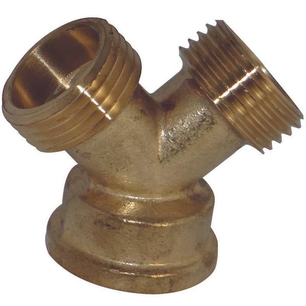 Photo of 3/4" FGH X 3/4" MGH X 3/4" MGH Hose Wye