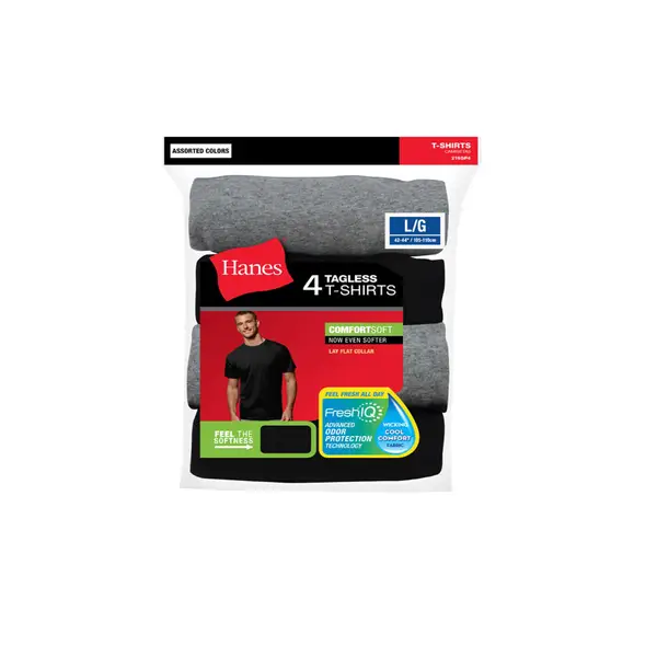 hanes black t shirts 4 pack