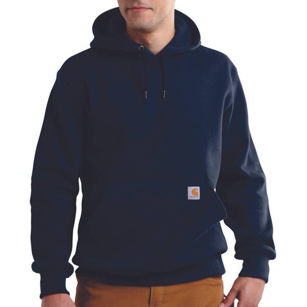 Carhartt Men's Rain Defender Paxton Hooded Heavyweight Sweatshirt, Navy ...