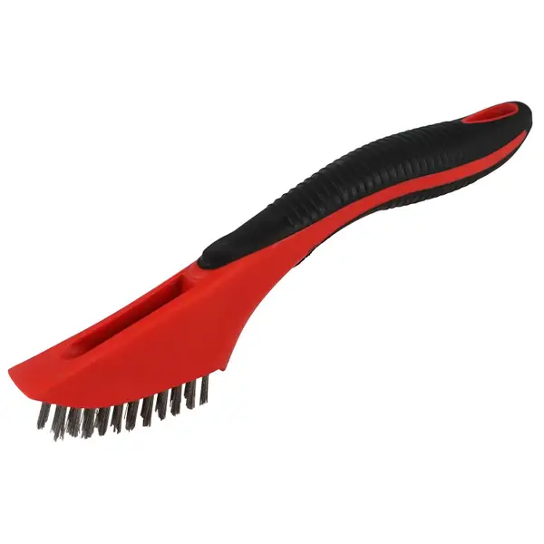 Wire Scratch Brush with Wood Shoe Handle (Stainless Steel)
