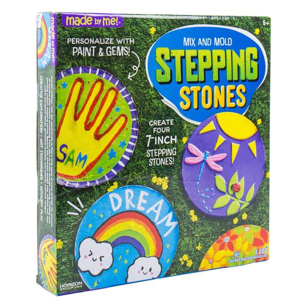 Creative Roots Handprint Stepping Stone, Includes 7-Inch Ceramic Stepping  Stone & 6 Vibrant Paints, Garden Stepping Stone Kit, Paint Your Own  Stepping