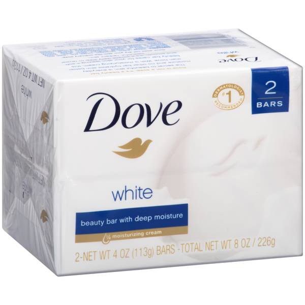 Dove White Beauty Bar, 3.75 oz, 2 Bar