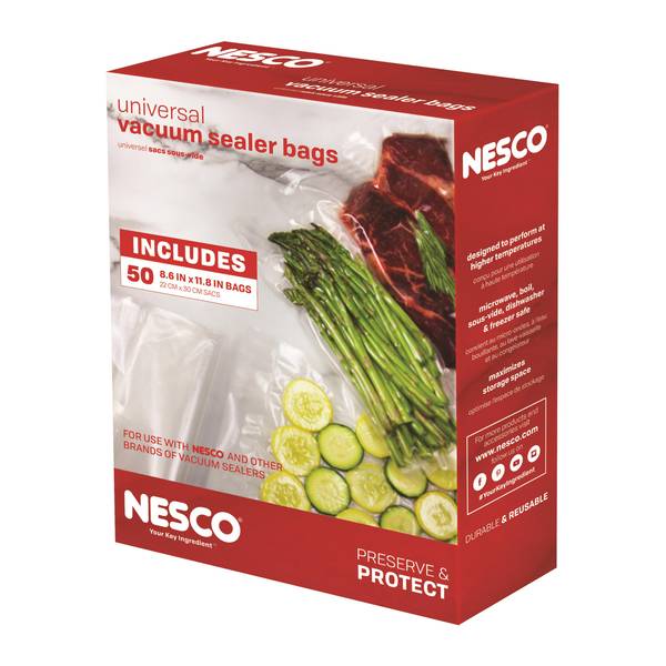 Nesco Heavy Duty Vacuum Sealer Bags- Quart 50 Count