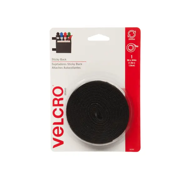 Wild Accessories Adhesive Hook & Loop Strips, Sticky Back Fasteners for  Mounting, Hanging Items.. Stick-on Velcro