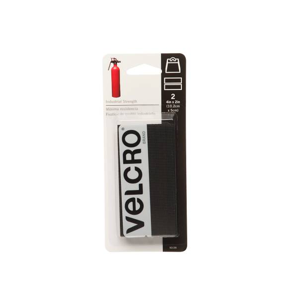 Velcro Brand Industrial-Strength Heavy-Duty Fasteners, 2 x 4, Black, 2/Pack