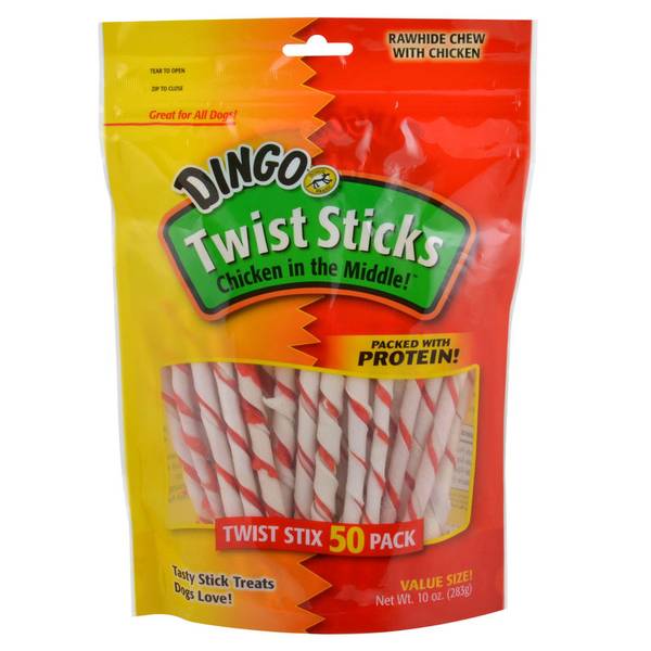 Dingo Bones Twist Sticks 50 Pack P450225 Blain's Farm & Fleet