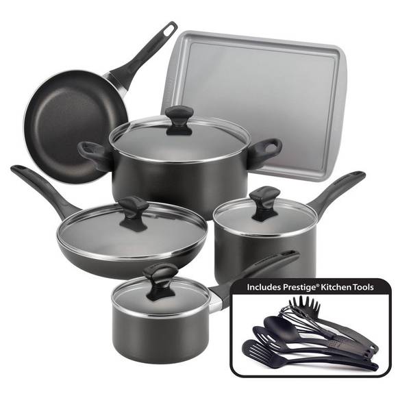 Farberware 15Piece Dishwasher Safe NonStick Cookware Set 21806