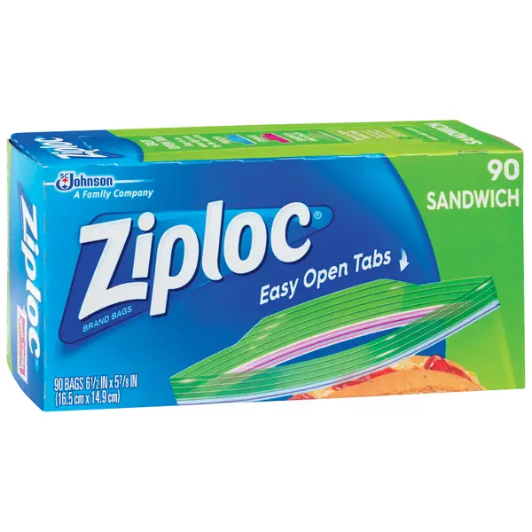 Ziploc Brand Sandwich Bags with Grip 'n Seal Technology, 300, Clear