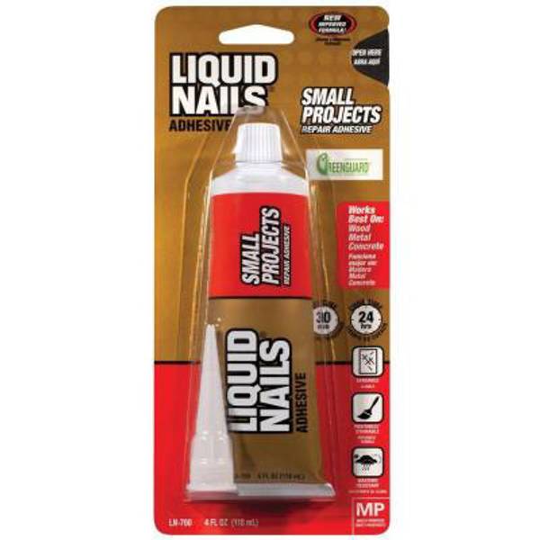 Liquid Nails Adhesive for Small Projects & Repairs/Interior, Low Solvent/High Strength - 4 fl oz