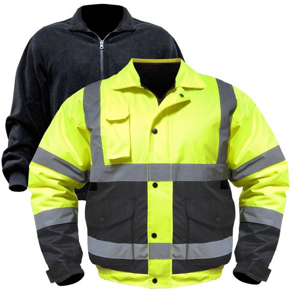 Work n' Sport Men's Ansi Class 3 All Weather Bomber, Yellow, Tall