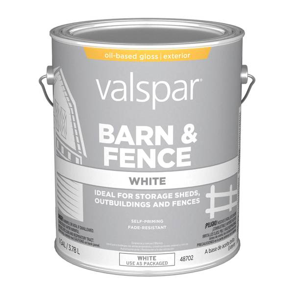 Valspar Barn & Fence Paint, White Oil, 1 Gallon 183141 Valspar Barn & Fence Paint, White Oil, 1 Gallon 183141