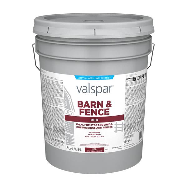 Valspar 1 Gallon Red Latex Barn & Fence Paint, 5 Gallon 009.0028601.008 Blain's Farm & Fleet