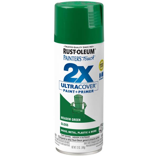 Photo of 12 oz Painter's Touch 2X Ultra Cover Gloss Meadow Green Spray Paint & Primer