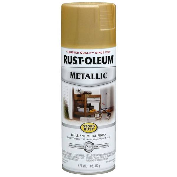 STOPS RUST Metallic Spray Paint, Metallic, Gold Rush, 11 oz, Aerosol Can