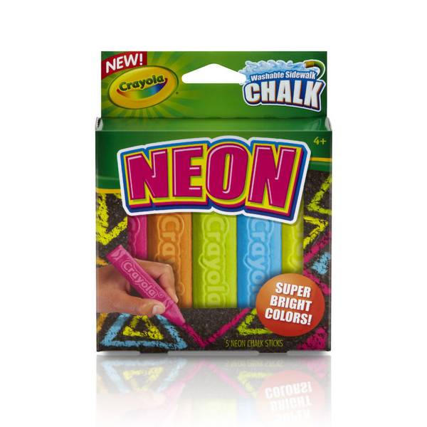 Download Crayola 5 Count Neon Sidewalk Chalk - 03-5803 | Blain's Farm & Fleet