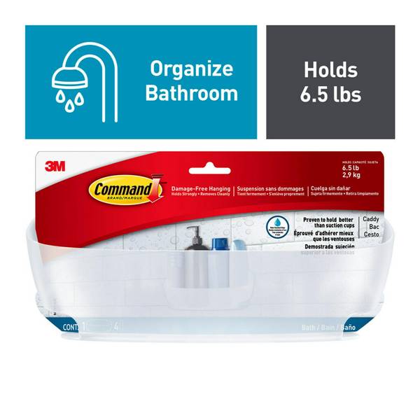 Command Under Sink Cabinet Caddy, Holds up to 7.5 lbs, 1-Caddy, 4-Strips,  Organize Damage-Free