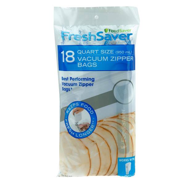 FoodSaver FreshSaver 18 QUART-SIZED VACUUM ZIPPER BAGS VACUUM SEALING SYSTEM