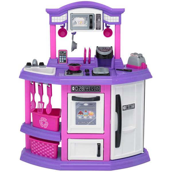 Toy Kitchen Appliances for Kids with Play Food, Workable Toy Coffee Maker &  Toy Toaster Playset