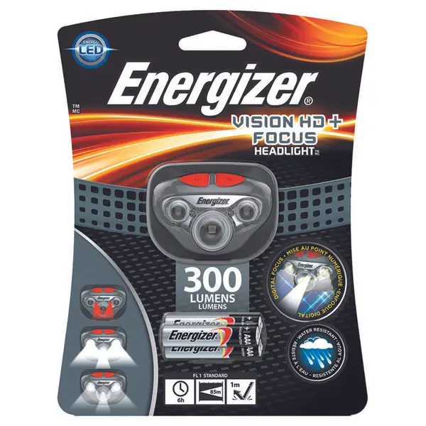 Lampe frontale Vision HD+ Focus 5LED avec 3xAAA 400 lumens ENERGIZER / MEGA- PILES