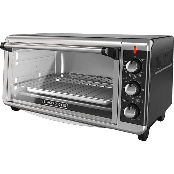 Black + Decker - Toaster Oven, 4 Slice Capacity, 4 Functions, 1150W, Stainless Steel