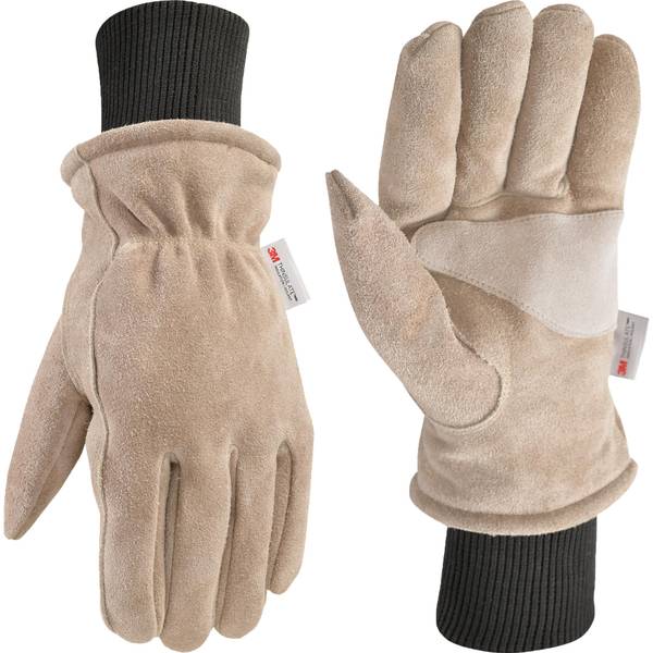 Wells Lamont HydraHyde L Suede Cow Leather Winter Brown Gloves