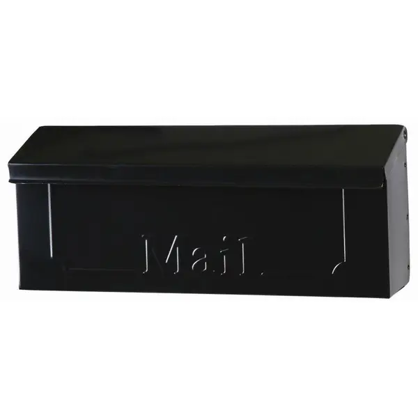 Gibraltar Black Horizontal Wall-Mount Galvanized Steel Mailbox