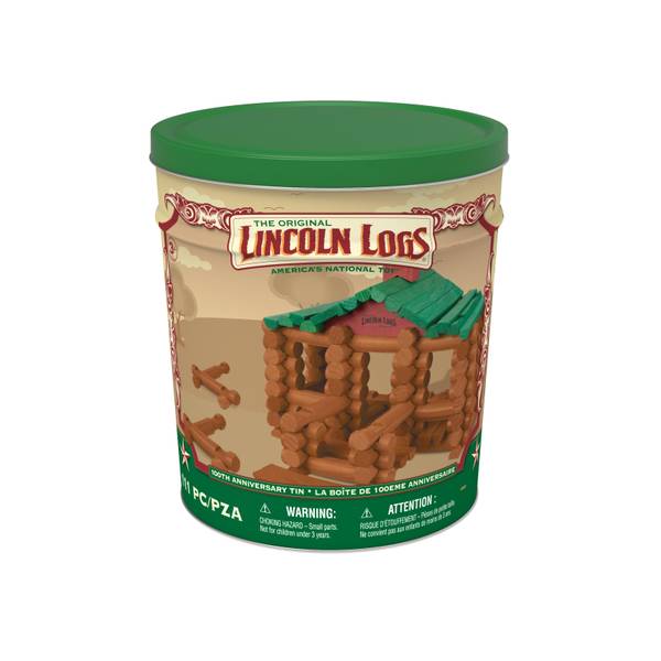 K'Nex Lincoln Logs 111-Piece Set 100th Anniversary Tin for Kids