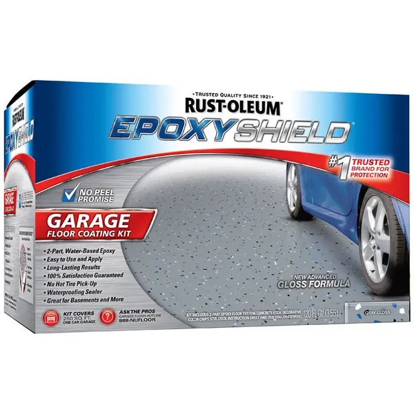 Rust-Oleum EPOXYSHIELD Gloss Gray 1 Car Garage Floor Coating Kit
