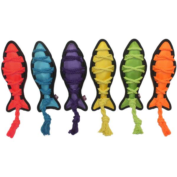 Multipet International Cross Ropes Fish Toy Assortment 43437 Blain