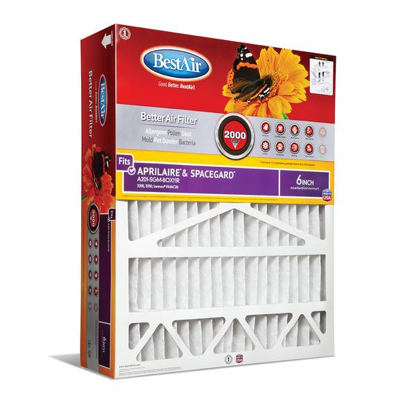 SGMPR-2 BESTAIR PRO Furnace Air Filter,20x25x6,MERV 11,PK2 