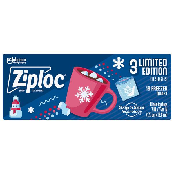 Ziploc Limited Edition Holiday Storage Bags, Gallon, 38 each