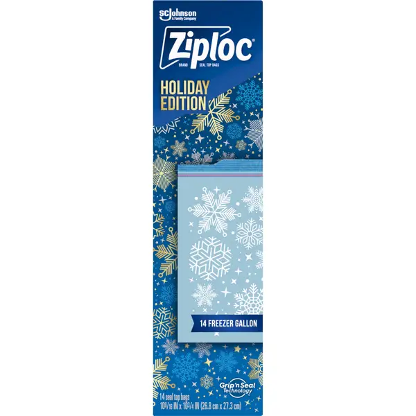 Ziploc Holiday Freezer Bags Gallon 14-Count - 71525 | Blain's Farm