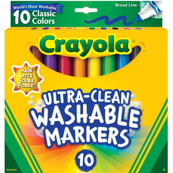 Crayola Classic Bundle: 3 Items - Crayons (24 Count), Broad Line Markers  (10 Count), Colored Pencils (12 Count)
