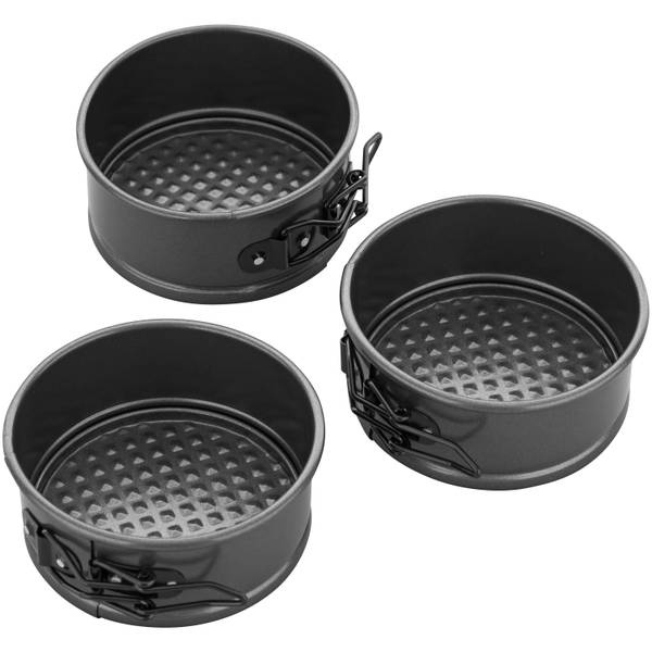 Good Cook Premium Leak-Proof 3 Piece Springform Pan Set Nonstick Bakeware,  3 Pack, Gray