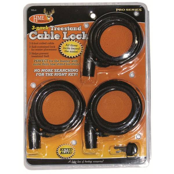 HME TCL-3 Hunting Treestand Key Cable Locks 