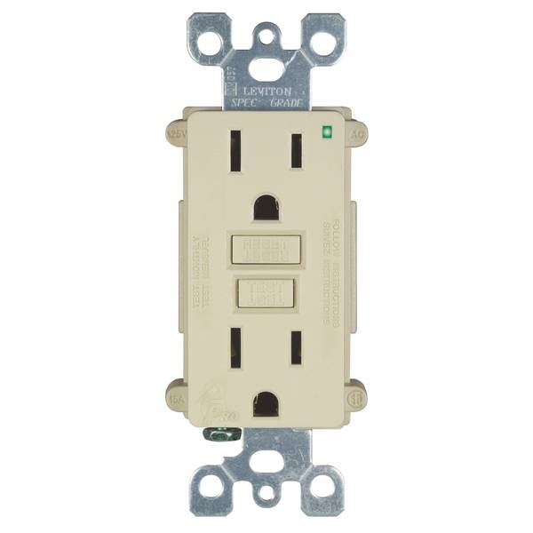 Leviton 15A-125V Ivory GFCI Outlet, 3-Pack - M01-GFNT1-03I