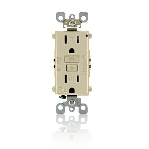 Photo of 15A-125V Ivory Tamper Resistant GFCI Outlet