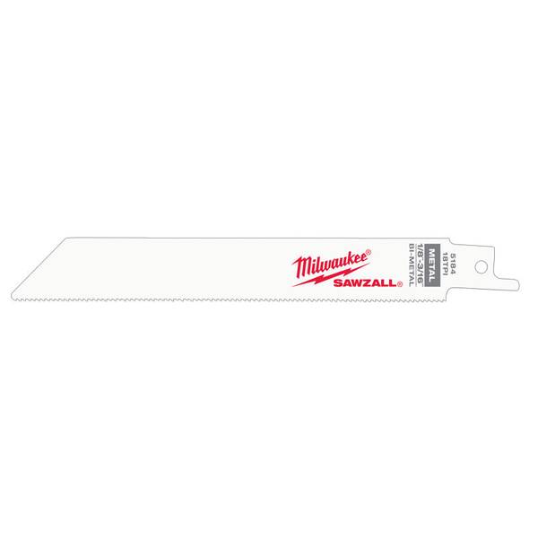 Milwaukee 6" 18 TPI Thin Kerf Sawzall Blade 48012184 Blain's Farm & Fleet