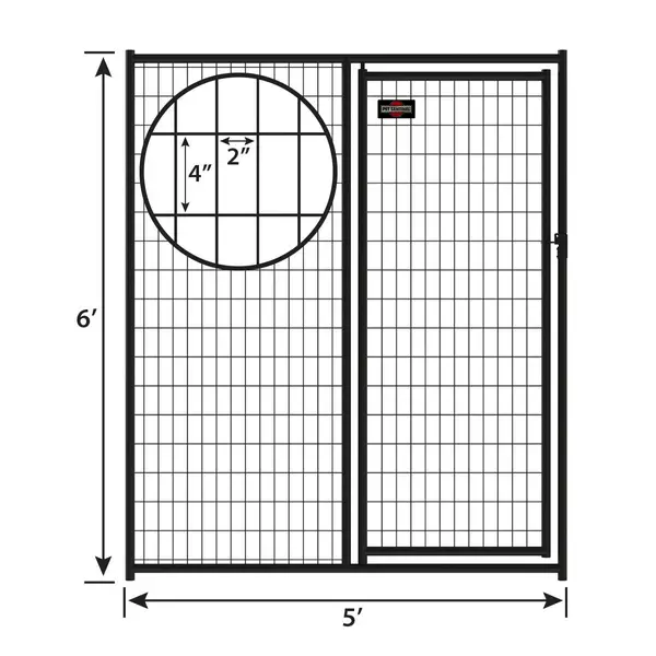 Pet Sentinel 6' x 5' Heavy Duty Black Gate Panel - 541648