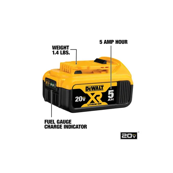 Dewalt 20v best sale 5 ah battery