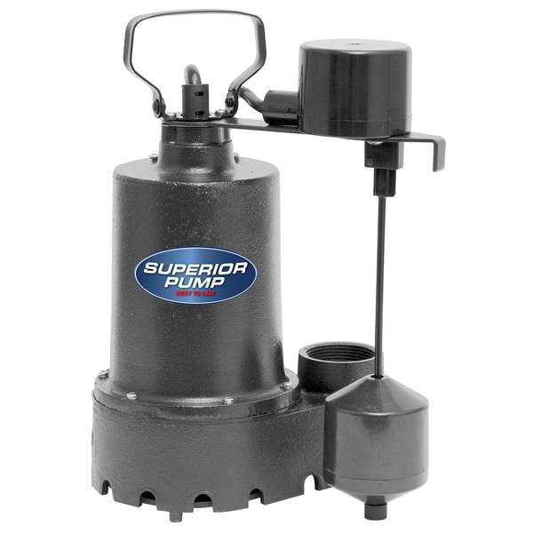 Superior Pump 1/2HP Cast Iron Submersible Sump Pump Vertical Float 92541 Blain's Farm & Fleet